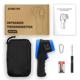 BTMETER BT-1500C - Termómetro infrarrojo láser sin contacto que mide -50 °C a 1500 °C (-50 ℃ ~ 1500 ℃) de alta temperatura, medidor de temperatura IR con LCD de color (no para temperatura humana)