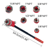 ▶ Roscado de Tubos con Mango de Trinquete 6 Piezas Enhebrador de Trinquetes con Maleta Plástica