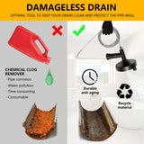 ▶ Herramienta de eliminación de obstrucciones de cabello para desagüe de serpiente de 33 pies, herramienta de eliminación de desagües para fregadero, herramienta de limpieza de drenaje flexible para