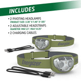 Energizer Rechargeable LED Headlamp, IPX4 Water Resistant, High-Powered Bright LED, Multiple Light Modes, Best Headlight for Camping, Running, Outdoors, Emergency Light, USB Included