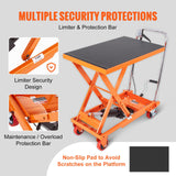 Carrito de Mesa de elevación hidráulica, Capacidad de 500 Libras, Altura de elevación de 28.5 Pulgadas, Mesa de elevación Manual de una Sola Tijera con 4 Ruedas y Almohadilla Antideslizante