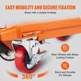 Carrito de Mesa de elevación hidráulica, Capacidad de 350 Libras, 50 Pulgadas, con 4 Ruedas y Almohadilla Antideslizante, para manejo y Transporte de Materiales, Color Naranja
