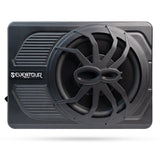 ▶ Subwoofer de coche de 800 W de actualización delgado para debajo del asiento de 10 pulgadas, subwoofer de audio para coche/camión, amplificador integrado, con luz LED azul (subwoofer + kit de cable de