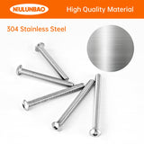 NIULUNBAO - Tornillos de cabeza de botón M5 x 40 mm, 45 mm, 50 mm, 55 mm, 60 mm, tornillos de acero inoxidable 304 métricos para máquina hexagonal, totalmente roscados, kit surtido de 30 unidades