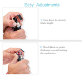 ▶ Pelacables  de cables redondos – con profundidad de corte ajustable – Para pelar circunferencial, longitudinal y ventana – 3/16 pulgadas a 1 pulgada de diámetro. Arolax