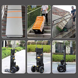 Carretilla eléctrica para Subir escaleras, Carretilla eléctrica de 1200 W, Carretilla para Objetos Pesados Que Ahorra Mano de Obra, batería extraíble, Capacidad de Carga de 280 kg, para Subir y Baja