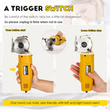 ▶  Corta Telas Eléctrico Giratorio, Tijeras Eléctricas para Telas de Múltiples Capas con 1" de Espesor de Corte, para Telas, Cuero y Alfombras, Viene con Cuchillas de Repuesto 110V