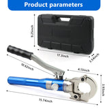 ▶ Herramienta de crimpado de cobre hidráulica para tuberías de cobre con mandíbula de 1/2" 3/4" 1" para accesorios de tubería de cobre