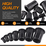 🔩 Rustark - 100 tuercas de remache M8 de acero al carbono, chapado en zinc, color negro, tuercas de remache moleteadas de cabeza plana