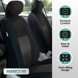 ▶ Juego completo de fundas de asiento de coche de ajuste universal, elegantes y modernas (negro) , compatible con airbag y asiento dividido, compatible con la mayoría de coches, camionetas, SUV y furgonetas)