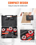 ▶ Roscador de tubos de carraca con 3 troqueles, NPT de 1/2 pulgadas, NPT de 3/4 pulgadas, herramienta de enhebrado de tubo de carraca NPT de 1 pulgada, juego de enhebradores portátiles