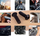 VAMUOEFL Tornillos de cabeza de botón de 5/16-18 x 3/4 pulgadas (1/4 a 2 pulgadas disponibles), acero inoxidable 304 18-8, acabado exterior negro, unidad hexagonal Allen, totalmente roscado, 10