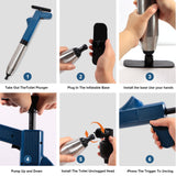 ▶ Desatascador de Inodoros Kit 8 In 1, Aceros Inoxidables Desatascador Tuberias, Desatascador Tuberias a Presion para Fregadero de Baño, Cocina, y Bañera, para Tuberías Obstruidas