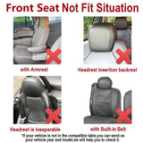 ▶ Juego Completo de Fundas de Asiento de Coche Asientos Delanteros y Traseros de poliéster,Compatible con Bolsas de Aire, Banco Trasero Dividido, Color (Negro Gris)