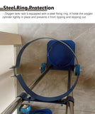 Carro portatanques de oxígeno con Ruedas, Plataforma rodante de Acero para un Solo Cilindro para fácil Transporte y Almacenamiento, Carretilla Multifuncional,H-110cm(43 1/4