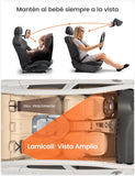 ▶ Espejo para Bebe Auto -[2025 Seguro Gancho Triangular] 100% Acrílico Irrompible, Rotación de 360° y Visión Clara y Amplia, para Bebé Mirando Hacia Atrás, Espejo Retrovisor para Auto Bebe