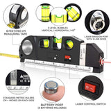 ▶ Nivel Láser Multipropósito,TKMARS Líneas Láser Transversales Horizontales y Verticales Estándar,Línea láser 8 pies Medida Cinta Regla Regla estándar y métrica ajustada laser level Láseres de Línea