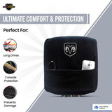 ▶ Funda de consola central con licencia oficial de ajuste personalizado con logotipo plateado bordado de Ram para modelos seleccionados de Ram con asiento de cubeta (no asiento de banco/salto)