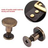 🔩 20 juegos de 5 mm 6.5 mm 8 mm Kit surtido de latón Tornillos Postes de metal Botón de remache de clavo para DIY Decoración de cuero Encuadernación Ranurado Tornillo de cabeza plana (6.5 mm)