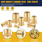 🔩 Bonost - Juego de 200 Tuercas de Remache Métricas M3 M4 M5 M6 M8 M10 M12, Acero al Carbono Chapado en Zinc, Resistentes a la Corrosión