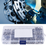 🔩 Tornillos transversales, Paquete de 400 piezas M2 M2.5 M3 M4 M5 plana Cruz cabeza tornillos de cabeza y tuercas hexagonales arandela para la máquina de sujeción