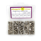 🔩 ALLOYGOLD - Juego de 75 tornillos Chicago plateados de 1/4 3/8 1/2 de piel, kit surtido de 3 tamaños de remaches de tornillo para remache de piel para manualidades de piel y encuadernación (M5 x 6, 10, 12)