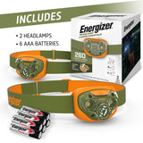 Energizer - Faros LED PRO (paquete de 2), IPX4 resistentes al agua, luz de cabeza de alto rendimiento para exteriores, camping, correr, tormenta, luz LED de supervivencia para emergencias (baterías