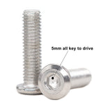 binifiMux 10 tornillos de cabeza Allen M8 x 40 mm con remache avellanado, tornillos de conexión para muebles, acero inoxidable 304
