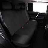 ▶ Fundas para asiento de coche, malla de aire, piel sintética, para bolsa de aire, banco trasero divisible 40/60, 50/50, 60/40 (juego completo - respaldo bajo, negro negro)