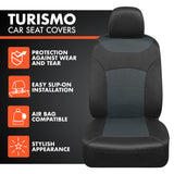 ▶Juego completo de fundas de asiento de coche gris carbón, fundas de asiento delantero de dos tonos para automóviles con funda de asiento trasero dividida, cubiertas interiores de automóviles para camiones, SUV, furgonetas y automóviles