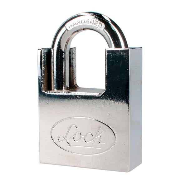 Candado de Acero Antipalanca, Llave de Discos, Cromo Satinado, 50 mm