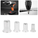 🔩 Tuercas remachables, 200 piezas Kit surtido de tuercas remachables, tuercas de inserción roscadas de cabeza plana de aluminio, juego de combinación M3/M4/M5/M6 de grano vertical empaquetado,Tuerca