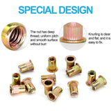 🔩 Trivd Frol - Juego de 200 tuercas de remache UNC de 1/4 a 20 unidades, acero al carbono chapado en zinc