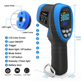 BTMETER BT-1500C - Termómetro infrarrojo láser sin contacto que mide -50 °C a 1500 °C (-50 ℃ ~ 1500 ℃) de alta temperatura, medidor de temperatura IR con LCD de color (no para temperatura humana)