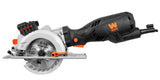 WEN 3625 Sierra circular compacta biselada de 5 amperios, 4-1/2 pulgadas con láser y estuche de transporte
