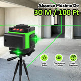 Nivel Láser Autonivelante -8 Líneas Vertical,Horizontal y Cruzada 360°,Precisión 10m ± 2mm,Autonivelación ±3°, 5000mAh Batería - Ideal Para Techo,Piso,Pared