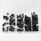 🔩 Tornillos de cabeza plana M4 x 8 mm, 12 mm, 16 mm, 20 mm, 25 mm, tornillos avellanados, acero de aleación de grado 10.9, acabado de óxido negro, unidad hexagonal Allen, métrico totalmente roscado, kit