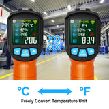 Termómetro infrarrojo, termómetro láser digital sin contacto, pistola de temperatura con visualización LCD de color para cocinar, reparaciones del hogar, medición de humedad de -50 °C a 800 °C (-50 ~ 800 °C)