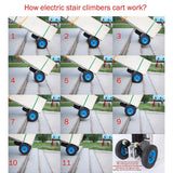 Carretilla eléctrica para Subir escaleras, Carretilla eléctrica de 1200 W, Carretilla para Objetos Pesados Que Ahorra Mano de Obra, batería extraíble, Capacidad de Carga de 280 kg, para Subir y Baja