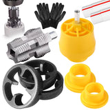 ▶ Roscado de tubo de PVC compatible con taladro eléctrico con varios tamaños de troquel, kit de enhebrador de tubo de PVC, juego de enhebrador de PVC (interno + externo)