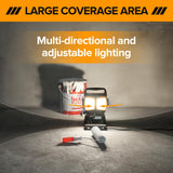 ▶ LUTEC 91.6 W 10000 lúmenes, luz LED de trabajo, luces plegables con 3 cabezales ajustables, luces portátiles de construcción con cable, iluminación en el lugar de trabajo