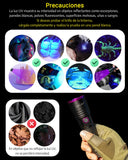 ZARLURY Lámpara de Luz Negra Ultravioleta de 365nm, Linterna UV USB Recargable de Alta Potencia,Luz Ultravioleta para Orina de Mascotas, Escorpiones, Higiene, Joyas, Billetes, Resina curada,IPX5