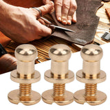 🔩 Garosa Juego de 20 Juegos de Tornillos de Remache de 7x5mm, Remache de Clavo de Tornillo de Cobre, Cabeza Redonda, Punto, Tornillo para cinturón de Cuero, Libro de Cuentas, álbum de Fotos(Oro)