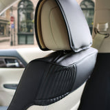 ▶ Juego de Cojines de Asiento de Piel sintética, Fundas de Asiento de Coche para Asiento de Respaldo bajo, Ajuste Universal, Compatible con airbag para SUV, sedán, Color Negro sólido