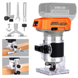 Routers de velocidad variable inalámbrico de palma para batería DEWALT de 20 V máximo, recortadora de madera, motor sin escobillas, 6 velocidades ajustable de 1/4 pulgadas, adecuado para reparación del hogar,
