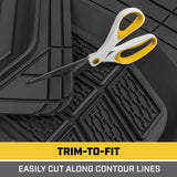 ▶ CATERPILLAR Tapetes Alfombrillas de Goma para el Piso de camión, para Coche, camión, SUV, Furgoneta, Todo Tipo de Clima, protección Total, revestimientos duraderos, Resistentes sin Olor