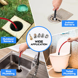 ▶ Kit de chorro de alcantarillado para lavadora a presión, manguera limpiadora de drenaje de 50 pies y 5800 PSI con esquina NPT de 1/4 pulgadas, boquilla giratoria y de botón, boquilla de chorro de