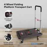 Plataforma de carga manual de 4 ruedas con 300lb (150kg) de capacidad. Magna Cart Flatform
