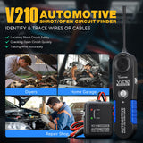 Probador de circuito eléctrico eléctrico abierto y corto para automóvil, para disyuntores, DC 6-42 V, Azul