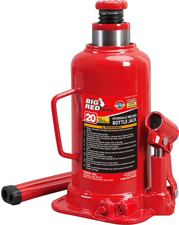 BIG RED Torin - Gato hidráulico Tipo Botella (50 toneladas), Rojo, 20 Ton